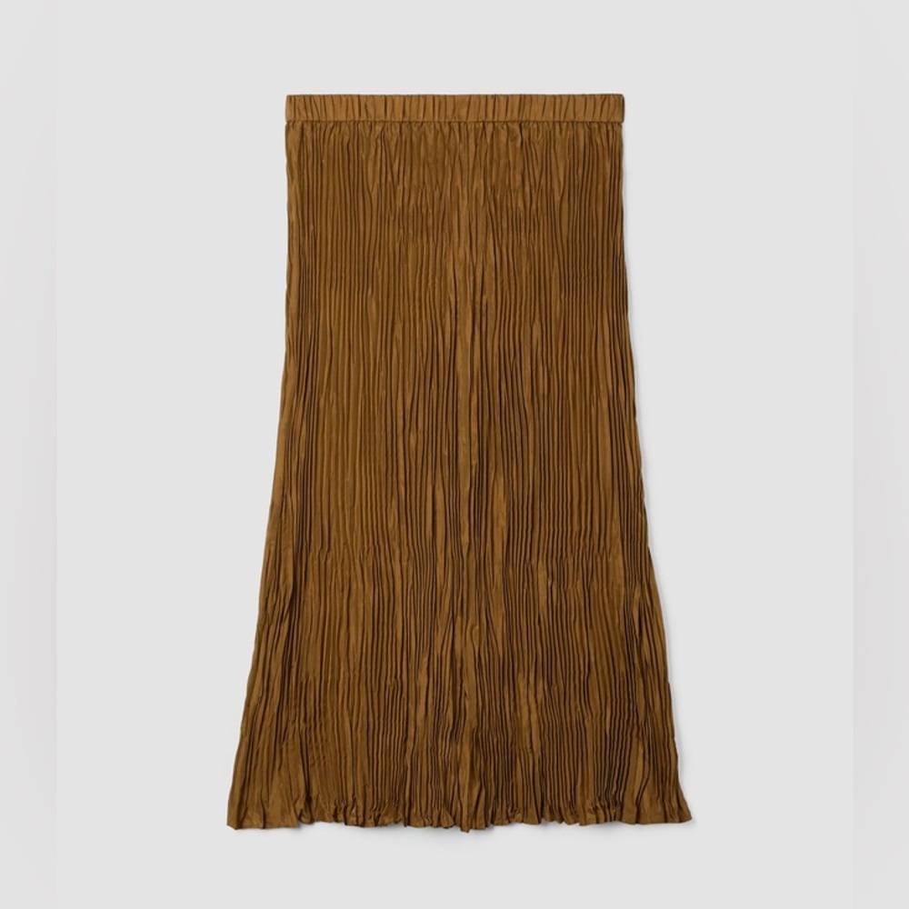 NWT Eileen Fisher Crushed Silk Maxi Skirt - Picture 6 of 9